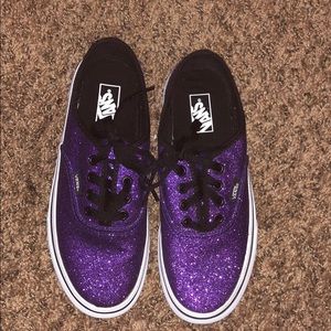 Kids Purple Glittery Vans
